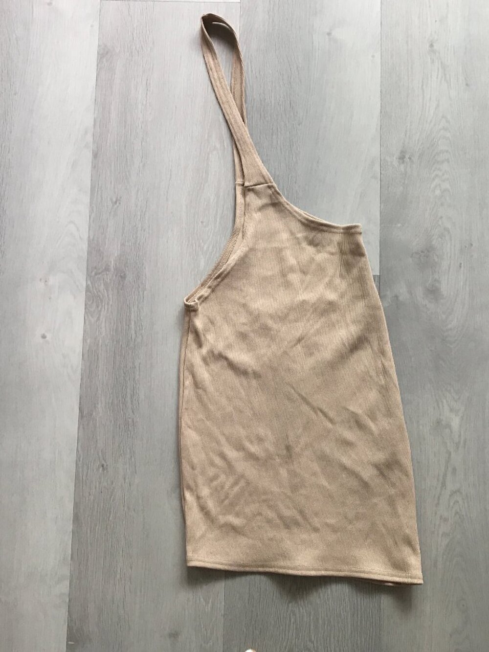 MANIERE DE VIOR RIBBED OVERALL SKIRT STRAIGH BODYCON MUSHROOM BROWN WOMENS UK10